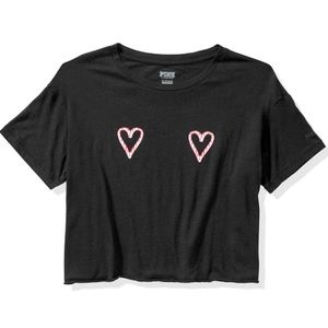 PINK GIRLFRIEND CROPPED TEE